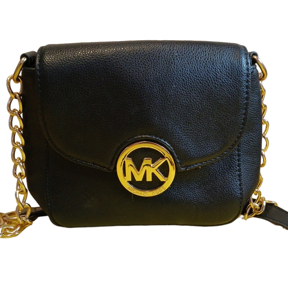 Michael Kors Fulton Leather Small Crosbody‎ Bag Black